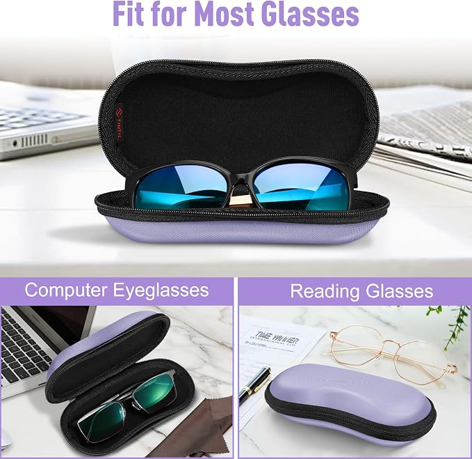 FINTIE Sunglasses Case, Hard EVA Shell Shockproof Sport Glasses Case with Metal Carabiner Travel Zipper Eyeglasses Holder