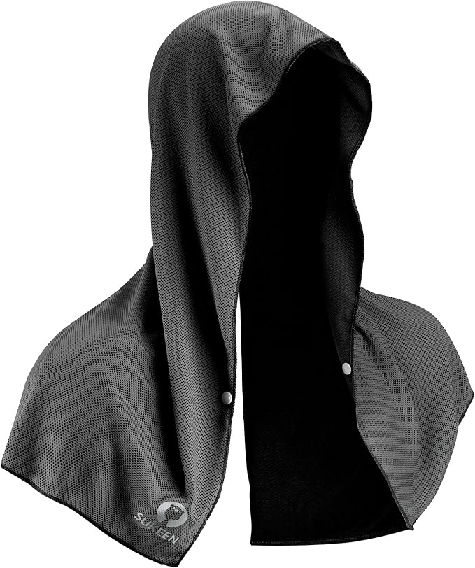 Sukeen Cooling Hoodie Towel for Men, Cooling Towels for Neck and Face, Cools When Wet Cooling Neck Wraps, Sport Workout Camping Cycling Cool Towel for Hot Weather