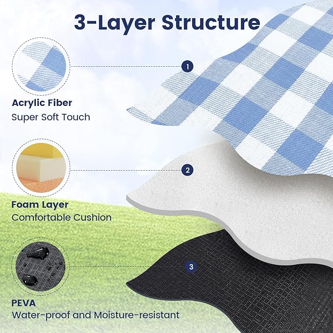 sapsisel 80”x60” Picnic Blanket Extra Large, Waterproof Picnic Blanket Beach Blanket