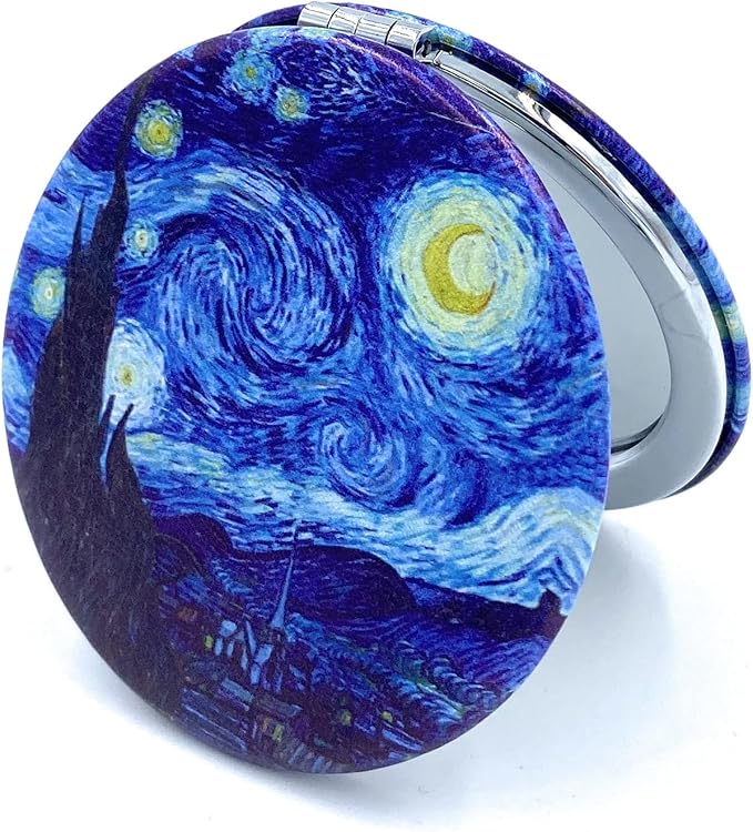 Compact Mirror Purse Makeup Mirror Small Travel Mirror Pocket Mirror Lipstick Mirror Starry Night Van Gogh Cute Mini Mirror Art Artistic Gifts for Women