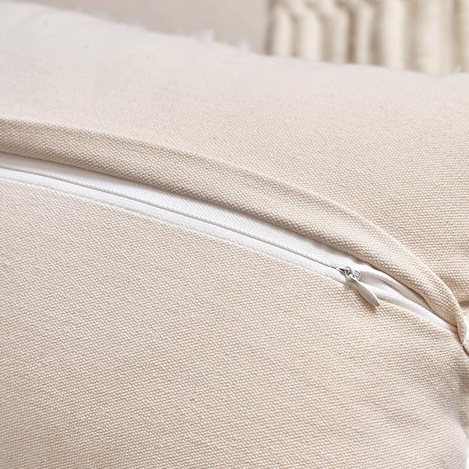 Aeckself Boho Chenille Tufted Pillow Cover 12 x 20 Inch, Rectangle Decorative Lumbar Throw Pillow Cover Neutral Pillowcase for Couch Bedroom Living Room, Brown White
