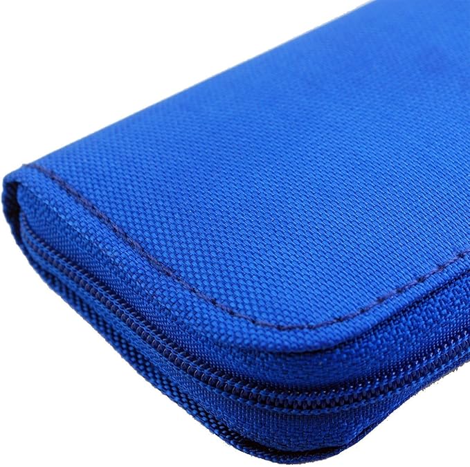 Memory Card Case - Carrying Case Suitable for Micro SD, Mini SD and 4X CF, Card Holder Bag Wallet for Media Storage Organization (Blue)