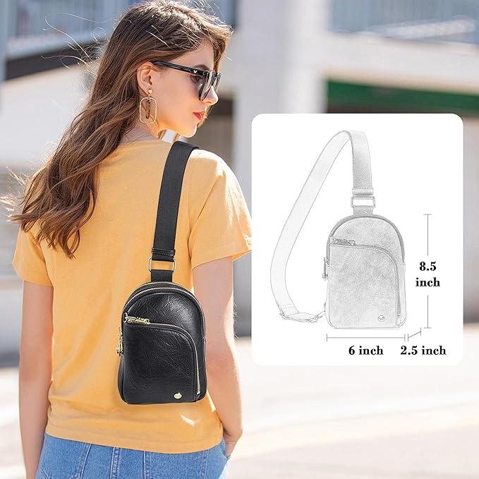 INICAT RFID Blocking Sling Bag, Anti Theft Crossbody Bag for Women Compact Travel Purses Leather