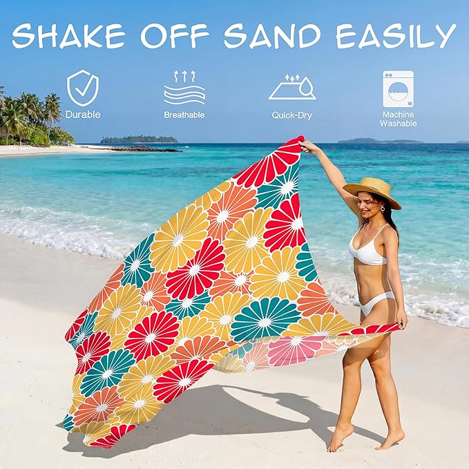 Aroveea Beach Blanket Waterproof Sandproof 1-7 Adult Oversized 78''X81''/10'X9' Lightweight Durable Compact Sand Free Beach Mat for Travel Camping Hiking Picnic Blanket