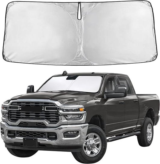 Autovir Windshield Sun Shade Fit for 2010-2024 2025 2026 Dodge Ram 2500 Sunshade, Front Car Window Shades Sun Visor, Blocks UV Rays & Heat, Car Accessories