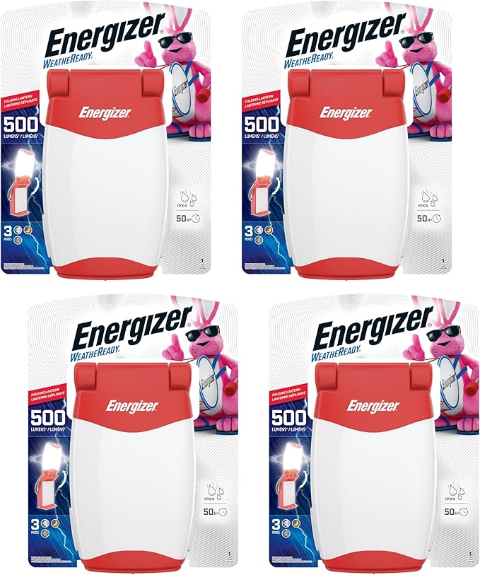 Energizer Folding LED Camping Lantern, IPX4 Water Resistant Lanterns for Camping, Fishing, Outdoors, Power Outage, Compact and Portable Tent Lights