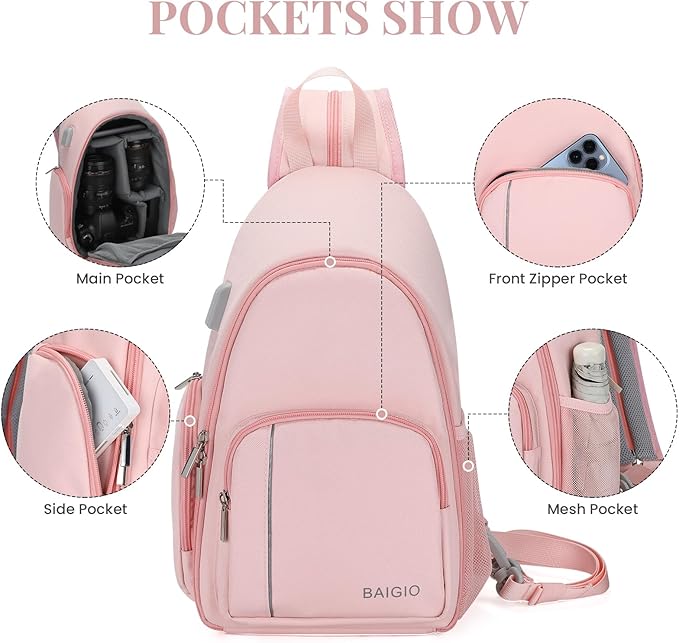 BAIGIO Camera Sling Bag Small Camera Backpack for Photographers,Waterproof Camera Crossbody Bag Travel Caemra Backpack for DSLR SLR Mirrorless Camera