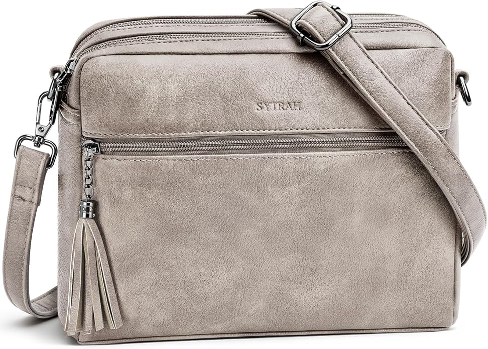 SYTRAH Anti-Theft Crossbody Purse for Women, Crossbody Shoulder Bag with Built-in Wallet & RFID Blocking for Travel Workout