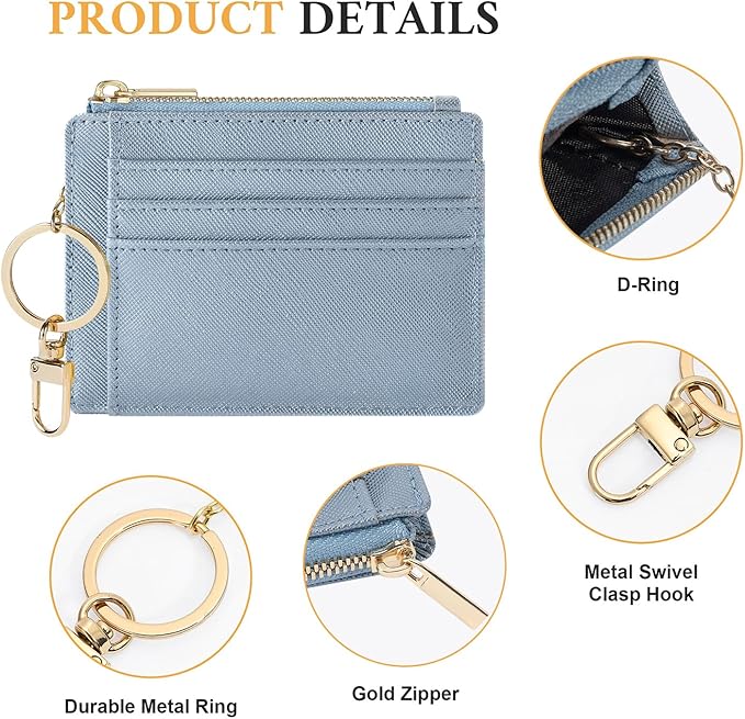 Sodsay Card Case Slim Front Pocket Wallet for Women Credit Card Holder with Keychain | Slim, Credit Card Holder, Front Pocket, with Keychain | Slim