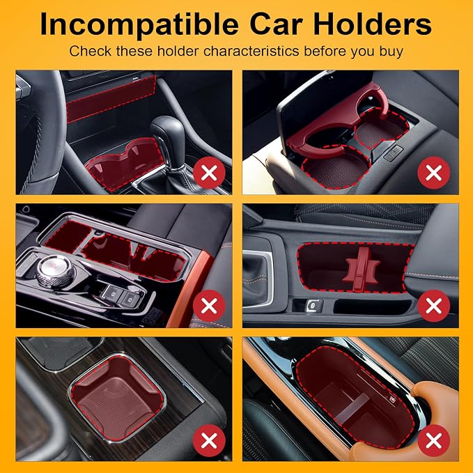Cup Holder Expander (Adjustable Holder & Base, Auto-Fit Hold, One Button Open), Car Cup Holder Expander for Yeti, Hydro Flask, Nalgene, Owala, Bottles in 2.6"- 4.8" (Light Black, 1 Pack)