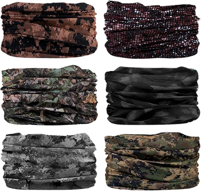 Neck Gaiter for Men Women Headwear Bandana Head Wrap Face Scarf Mask Cover Warmer Balaclava-Seamless & Versatile