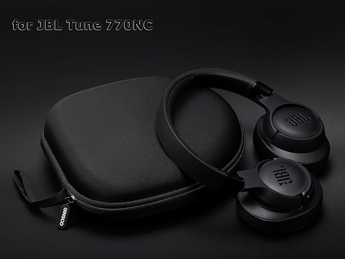 Ginsco Universal Headphone Case Compatible with JBL Tune 510BT 720BT, Sony WH-CH 720N/WH-CH520, with Sony/JBL/Soundcore Life Q20i Q30/BERIBES/TOZO/KVIDIO etc Wireless Headphones (Satin Black)