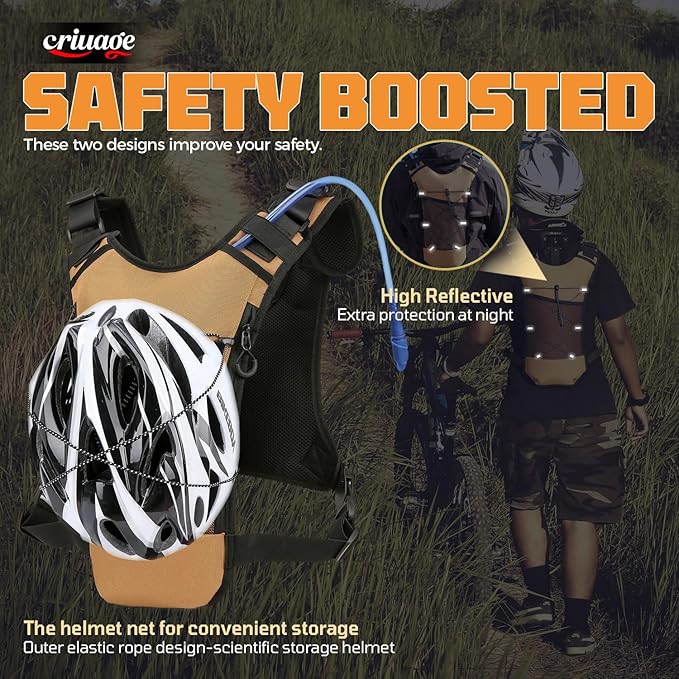 Criuage USA Patent Running Hydration Vest Backpack, Lightweight Chest Pack with 2.0L Water Bladder Bag Daypack for Hiking Running Cycling Race Marathon for Women Men