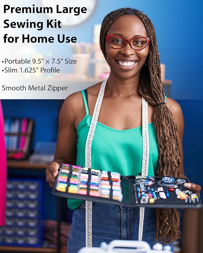 Vellostar Large Sewing Kit for Adults & Beginners – Portable Needle and Thread Kit with Professional Sewing Supplies & Accessories for Home Clothing Repairs, 36XL-Color Threads, 30-Assorted Needles