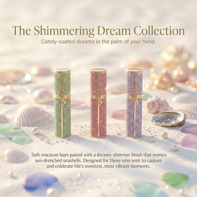 Glitter Travel Perfume Bottle Refillable With Case, Luxury Zinc Alloy Mini Perfume Atomizer for Women, Leak-Proof Purse Spray Bottle for Fragrance,Lovely Gift Set, TSA Approved 5ML 3 Pcs
