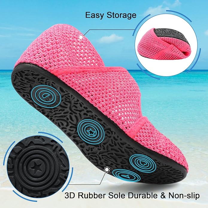 Water Shoes for Women Men Barefoot Beach Swim Aqua Socks Summer Wide Slides Sandals Quick Dry Pool River Sea Sock Shoes