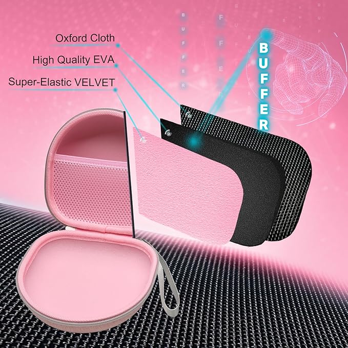 Headphone Headset Case for Beats/JLab/Lorelei X8/JBL/TOZO/BERIBES/Picun/KVIDIO Noise Cancelling Over-Ear Foldable Headphones (Pink)