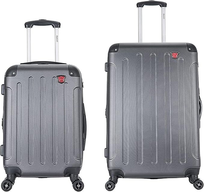 DUKAP INTELY Hardside Luggage Set with Spinner Wheel | Spacious Traveling Suitcase, Travel Suitcases with TSA Lock and Ergonomic GEL Handle | 2 Piece Set (20"/32") | Grey