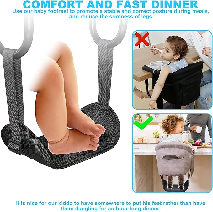 Baby Footrest Compatible with Inglesina Fast Table Chair, Adjustable Foot Rest for Clip-On Table Chair with Tray, Toddler Foot Rest for Hook-On Portable High Seat for Travel