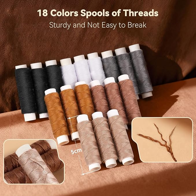 Coquimbo Leather Sewing Kit: 43pcs Needle and Thread Kit with Sewing Awl, Upholstery Repair Kit, Heavy Duty Sewing Tools for Car Seat, Bag, Shoes,Sofa, Tent, Carpet, Craft DIY