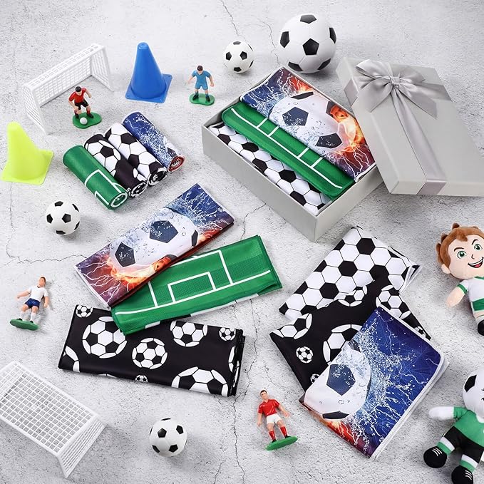 Tudomro 16 Pcs Sports Soccer Cooling Towels Soccer Breathable Chilly Cooling Towel for Neck and Face 30" x 9" Microfiber Sport Rag for Players Team Gift Sport Party Favors