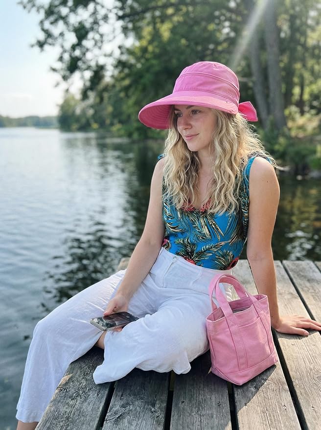 2-in-1 Women’s Sun Visor Sun Hat Zipper Off Ponytail Friendly, Lightweight Quick Dry, Summer UV Protection