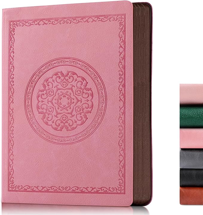 Fetinar 2026 Leather Vintage Journal Notebook,300 Pages,Leather Softcover Lined Journal Notebooks for Women Men,Notebook Journals for Writing Travel,Business,Office,7.1'' X 9.8''