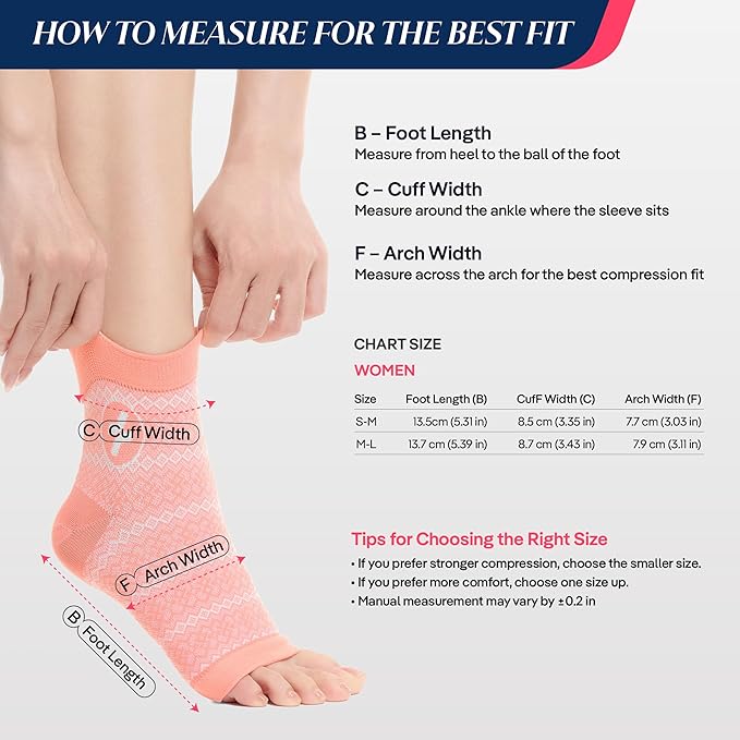 COOLMATE Ankle Support Light Compression Socks for Women and Men, Toeless Arch Support Sleeve for Running, Walking, Workout