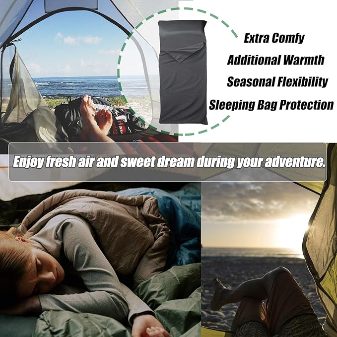 Frelaxy Sleeping Bag Liner, XL Travel Sheet & Camping Sheet for Backpacking, Hotel, Hostels & Traveling, Comfy & Easy Care, 4 Seasons Warm Cold Weather