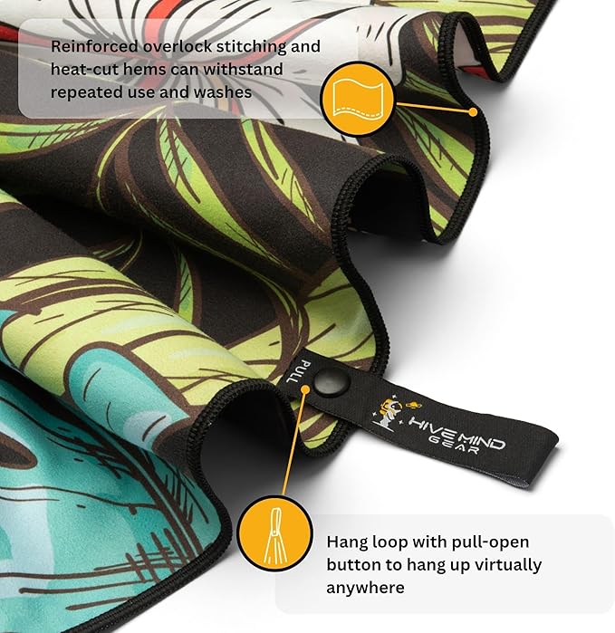 Travel Towel – Packable, Lightweight, Quick-Dry, Fade Resistant, Sand-Repellent – Soft Microfiber Towel for Travel, Backpacking, Beach, Pool, Outdoors – Double-Sided Print – 60” x 30”