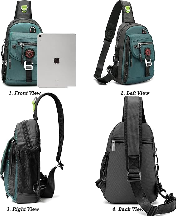 NICGID Sling Bag Chest Shoulder Backpack Crossbody Bags for Tablet Laptop Outdoor Hiking Men Women