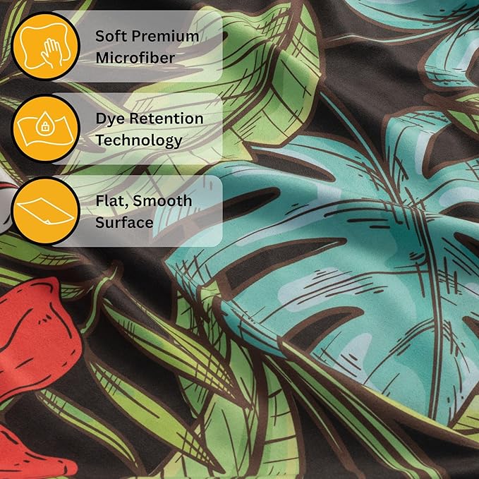 Travel Towel – Packable, Lightweight, Quick-Dry, Fade Resistant, Sand-Repellent – Soft Microfiber Towel for Travel, Backpacking, Beach, Pool, Outdoors – Double-Sided Print – 60” x 30”