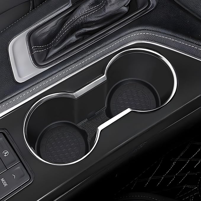 Amooca Automotive Cup Holders Universal Car Cup Coaster Waterproof Non-Slip Sift-Proof Spill Holder Car Interior Accessories 2 Pack Black