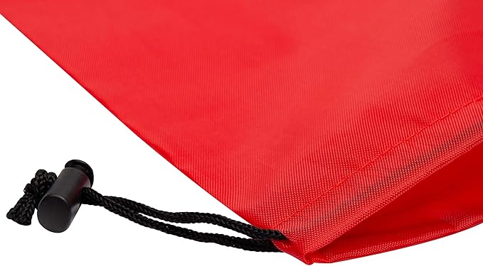 PALTERWEAR Drawstring Pouch with Toggle (8 x 11 Inch, 12 Pack, Red) Nylon Cinch Bag for Travel, Gym, DIY and Storage
