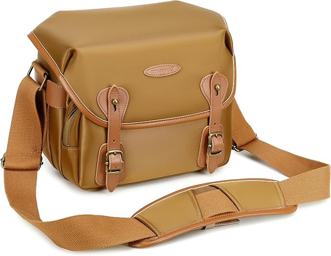 Padwa Lifestyle Khaki Sling Camera Bag - Waterproof Nylon Crossbody Photography Bags with Thick Shell,Fleece Compartments & Wide Padded Strap,Safety Protection for Photographers Camera,Lens & Drone