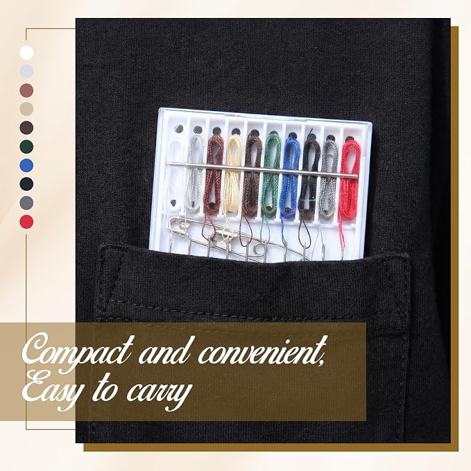 Hestya 2 Boxes (20 Pcs) Pre Threaded Needles for Hand Sewing Needles and Thread Box Quick Sewing Kit Prethreaded Kits(Rich Color)
