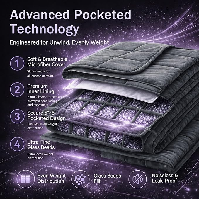Weighted Blanket for Adults 20lbs, 60"x80", Queen Size Cooling Heavy Throw Blanket for 180-220lbs, Microfiber Soft Thick Big Blankets Weighted Comforter Breathable Gift for Sleeping, Grey
