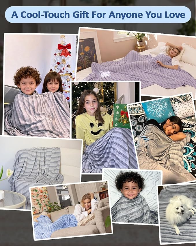 Ailemei Direct Cooling Blanket for Hot Sleepers, Double Sided Cold Effect, King Size Lightweight Breathable Summer Blankets for Bed,Transfer Heat to Keep Body Cool for Night Sweats,108"x90"