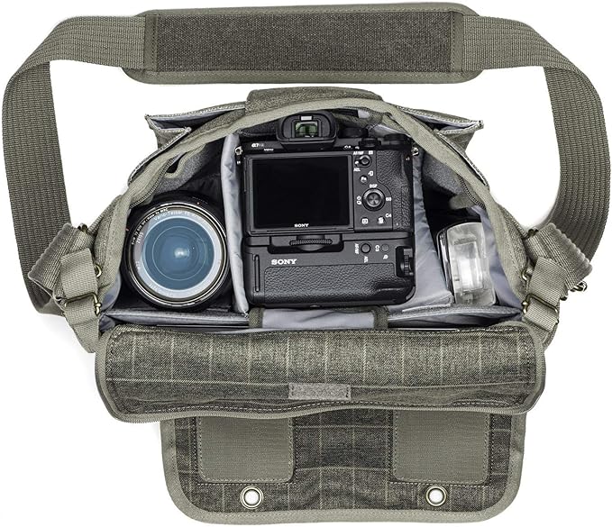 Think Tank Retrospective 20 V2.0 Canvas Shoulder Bag for Mirrorless or Standard DSLR Cameras and Photo Accessories - Pinestone - X-Large