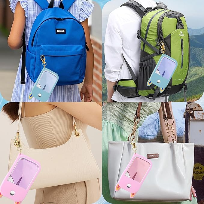 MEMOVAN Hand Sanitizer Spray Case Compatible with Touchland with Keychain for Power Mist and Glow Mist -2pcs
