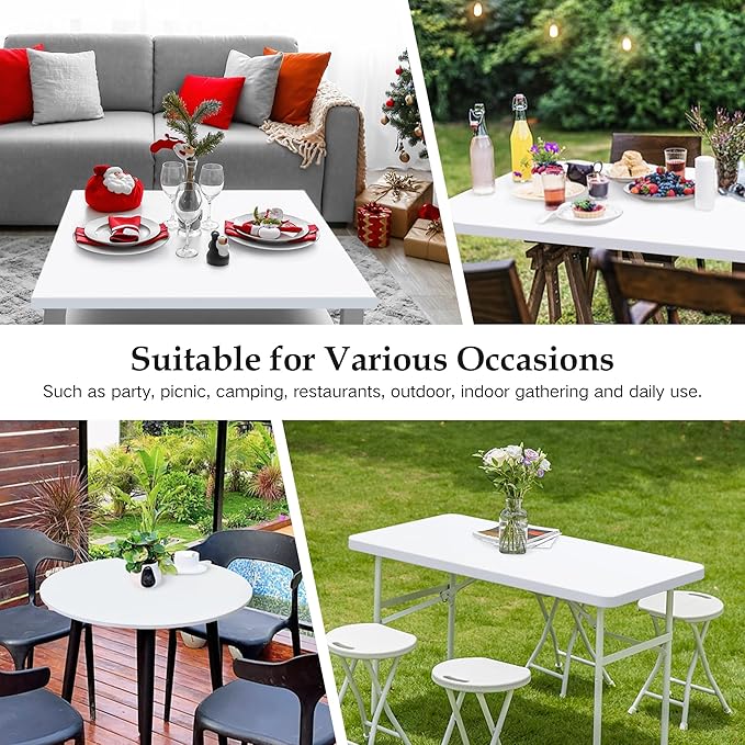 Wolkemer 2 Pack White Fitted Tablecloth 34x34 Inch Square Elastic Edges Table Cloth, Spandex Stretch Table Cover with Machine Washable Fabric for Wedding Party Picnic Dining Indoor Outdoor