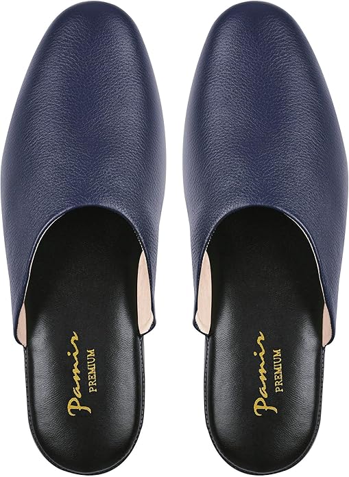 PAMIR Women's Hand-Turned Scuffs, Genuine Leather Indoor House Slippers with Memory Foam