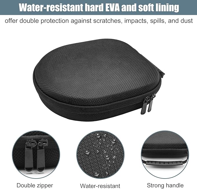 ProCase Hard Case for Sony WH-CH720N/ WH-CH710N/ WH-CH520/ WH-CH510/ WH-1000XM5/ WH-1000XM4/ WHXB910N/ Bose 700 Noise Cancelling Wireless Headphones, Travel Carrying Bag with 2 Dust Covers -Black