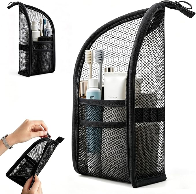 Standing Toiletry Bag, Portable Lightweight Travel Toiletry Bag (Black)