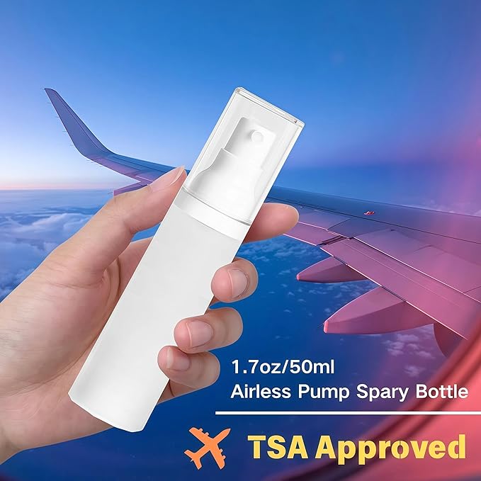 360° Angle Work - Small Spray Bottle | 1.7oz/50ml - Mini Spray Bottle - TSA Approved Travel Bottle | Portable Refillable Leak Proof | For Perfume Toner Hair spray Facial Moisturizing | 1.7oz/50ml-PK 2