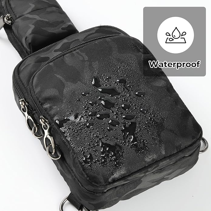 BROADREAM Sling Bag, Crossbody Bag with Anti-Theft Lock Zipper, RFID Blocking & Water Resistant for Travel Work Sport