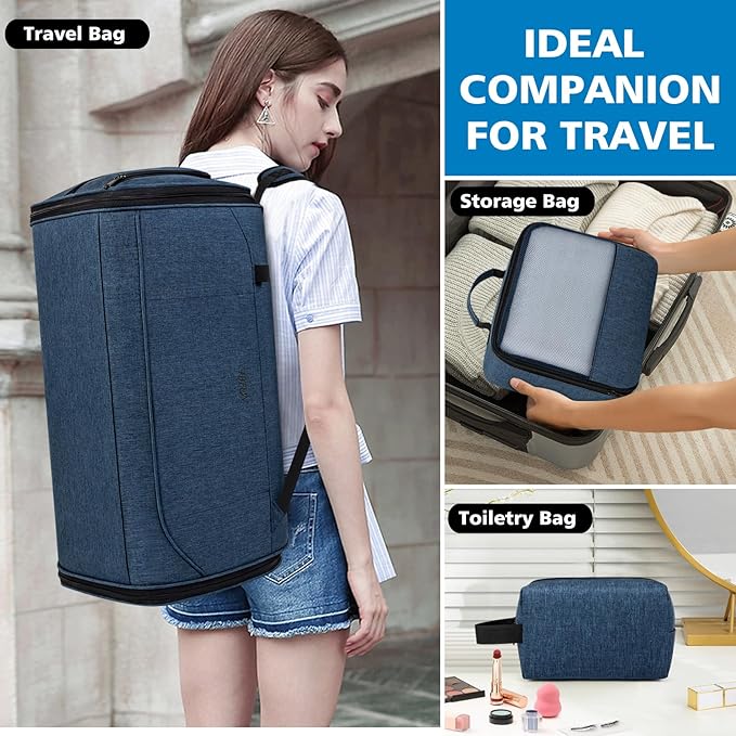 Convertible Garment Bags for Travel - Carry on Garment Duffle Bag with Backpack Straps for Men Women, 4 in 1 Large Travel Duffel Bags with Shoes Compartment Hanging Suit Dress Weekender Bag 3pcs Set