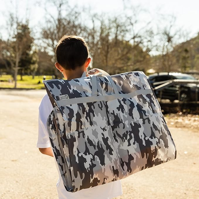 Waterproof Hanging Garment Bag 40 inch Clothes Bag with Gusset, 2 Pack, 5 Pockets & Side Zip for Dance Costumes, Sports, Skating, Theatre, Beauty Pageants, Cheer & More by Kendall Country, Camo Grey