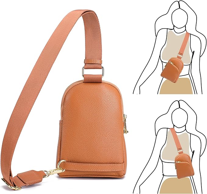 INICAT RFID Blocking Sling Bag, Anti Theft Crossbody Bag for Women Compact Travel Purses Leather