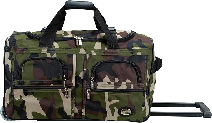 Rockland Rolling Duffel Bag, Black, 22"